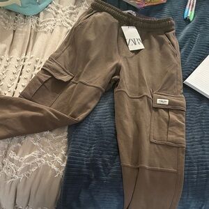 Zara Taupe Cargo Pants